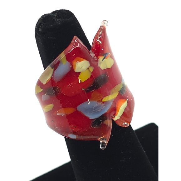 Vibrant Handmade Murano-Style Glass Ring – Bold & Unique Statement Jewelry - Picture 2 of 9
